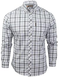 Ben Sherman Mens Cotton Linear Check Shirt in White