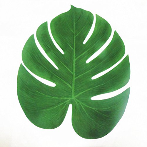 Tinksky Künstliche tropische Blätter 35x29cm gefälschte Palmblatt für Hawaii Luau Partei Dekorationen Pack 12pcs