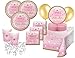 Produktbild XXL 68 Teile Blinke kleiner Stern in Rosa Babyshower Set für 16 Personen