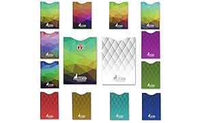 14 Custodie di Blocco RFID 12 Protezioni per Carte di Credito 2 Porta Passaporto