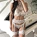 Produktbild QINPIN Frauen Dessous Korsett Lace Rassig Nachtwäsche Unterwäsche Strümpfe Set