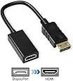 Displayport to HDMI Adapter, Ablewe 4K Gold-Plated Displayport (DP) Male to HDMI Female Converter with Audio Support 4K 1080P for ASUS, Lenovo, Dell, HP, etc.(25cm-Black)