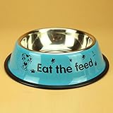 LA VIE Haustier Futter & Wasser Katzennapf Hundenapf Edelstahlnapf Rutschfest Sichere Fressnapf für Hunde Katzen Welpen Blau