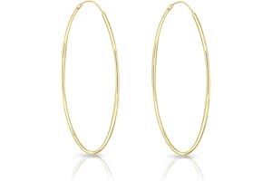 DTPSILVER Pendientes Aros Oro Mujer - Pendientes Aro Mujer Plata de Ley 925 Chapados Oro Amarillo - Pendientes Aro Hombre Mujer Niña - Espesor 1.5 mm - Diámetro 8,10,12,14,16,18,20,25,30,40,50,60,70,80 mm