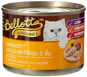 Bellotta Tuna in Jelly Topping Chicken, 185 g (Pack of 2)