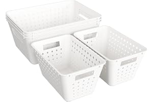 Lifewit Zestaw 5 pojemników do przechowywania z tworzywa sztucznego, pojemniki do przechowywania w stos, wiele rozmiarów, otwarte pojemniki do regałów/kuchni/łazienki/biura, 3 duże i 2 małe rozmiary,