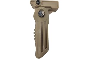 Saigo Defense Accessoire Airsoft - Poignée Pliable pour répliques Fusil et modèles Divers- Compatible Rails 20mm - Couleur: Désert (Tan) - matière: Plastique polymère Haute résistance