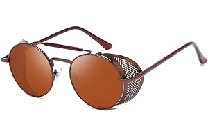 AidShunn Unisex SteamPunk Sunglasses Classic Retro Style Metal Round Goggle
