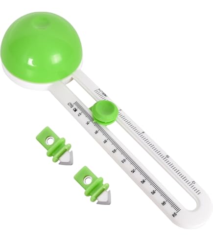 Taglierina Circolare Per Carta Regolabile - Taglia Cerchi 4-12 Pollici, Con 2 Lame, Verde - Foto 7