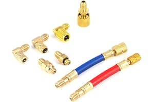 ARAMOX Joint de transformation de gaz frais, Universal R134A R12 Car A/C Climatiseur Réfrigération Convertisseur Adaptateur Connecteur Tuyau Kit Kit