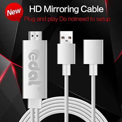 Lightning to HDMI Adapter Kabel, Kasit Lightning Digital AV auf HDMI 1080P Kabel für für iPhone 7 7 plus 6s 6s plus 6 6 plus 5 5c 5s SE, iPad Luft / Mini / Pro, Samaung (Plug & Play) – Weißer - 5