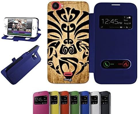 CASELABDESIGNS S VIEW BOOK CASE COVER BLUE EFFETTO LEGNO TRIBU' BLACK FOR WIKO RAINBOW JAM BLU - BODY S VIEW BOOK BLUE MATERIAL PROTECTIVE SHOCK