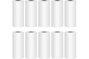 TNSLAND 10 Rollen Thermodrucker Papierrolle Thermorollen, Nachfülldruckpapier Selbstklebend Thermopapier für PeriPage Mini, Thermal Drucker Pinter Papier für Mini Mobiler Fotodrucker (57 x 25mm)