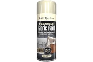 AlezyB - 2 x Flexible Fabric Ivory 200ml, Spray Paint Leather Vinyl Textile Clothes Fast Drying