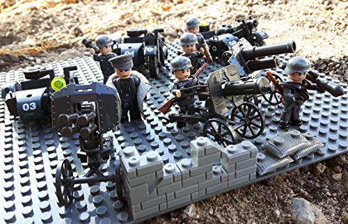Modbrix 17003 ✠ Wehrmacht Kradschützen Truppe inkl. 3 x Motorrad Zündapp Ks 750 mit Beiwagen und 6 custom Minifiguren, über 300 Teile ✠ - 2