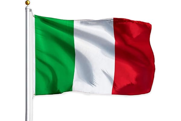 Drapeau Italie - 150x90 cm - Grand Drapeau Italien Polyester Avec œillets Métalliques - Extérieur et Intérieur Coupe du Monde Célébrations Fête Sportif Événement- 5 x 3ft