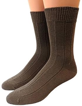 Damen Herren Rippsocken 100% Bio Wolle mittelbraun