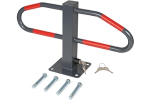 COCUS Butterfly Parking Barrier - Foldable Steel Security Post with Integrated Lock & 2 Keys | Car Park Bollards for Safety, Garages and Driveways