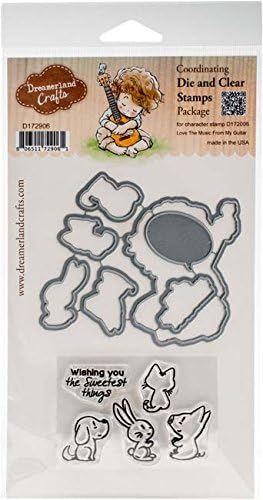 DreamerlandCrafts Clear Stamp & Die Set 4"X4", Multi-Colour, 21.08 x 11.68 x 0.08 cm