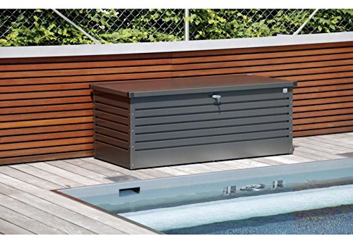 Gr. Freizeittruhe anthrazit H70 x B180 x T78 cm - (65030)