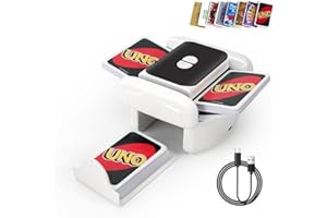 Kevsuvqin Geräuscharmer Kartenmischmaschine Elektrische, 3000mAh Kartenmischer, 2 Modi, Spielkartenablage, Mischmaschine Karten für 2 Decks, Karten Mischgerät für UNO, Poker, Texas Hold Em, Blackjack