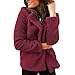 Produktbild TianWlio Jacken Parka Mäntel Herbst Winter Warme Jacken Strickjacken Damen Solide Suit Blazer Jacke Mantel Outwear Kurzmantel Warme Oberteile Wein XL