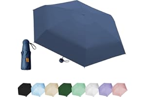 EEPLUYTY Ombrelli Portatile Con 6 Nervature, 6 Stecche Portatile Mini Ombrello Da Tasca, Ombrello Pieghevole Manuale Compatto Comodo e Portatile, Anti-Tempesta Ombrello Piccolo