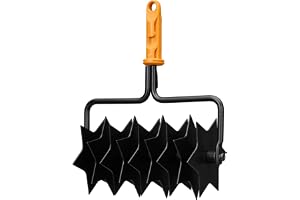 Fiskars OneClick Stjärnluftare, Tillsats för Jordluftning | Enkelt Byte med bara en Klick, Härdad Stålblad, Svart/Orange, 1080688