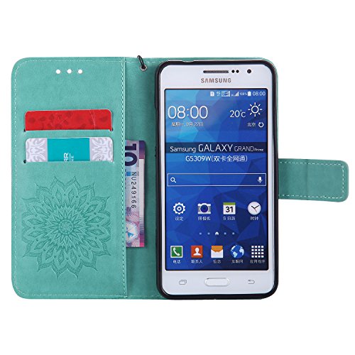 für Galaxy Grand Prime/SM-G530 G531F Hülle, Klappetui Flip Cover Tasche Leder [Kartenfächer] Schutzhülle Lederbrieftasche Executive Design (+Staubstecker ) - 3