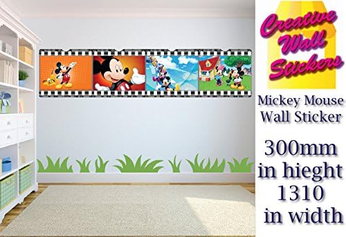 Mickey Mouse wall art sticker Children's Bedroom Film Stripe decal wall art.