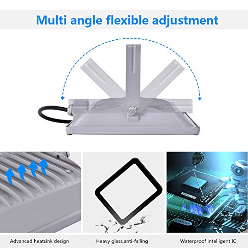 HimanJie 20W 30W 50W 100W 150W 200W 300W 500W LED Kaltweiß Wandstrahler Lampe Außenstrahler Aluminium Strahler Flutlicht 220V IP65(50W) - 4