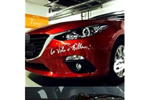 KUNFINE Pegatina La Vita e Belle | 20 x 4 cm | Adhesivo de Fácil Colocación | Blanca