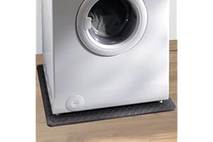 OLIVO TAPPETI OLIVO.shop | GYMMY Tappeto antivibrazione lavatrice, tappeto antiscivolo lavatrice, tappeto sotto lavatrice antiurto e anti rumore in schiuma eva, 1 pz 60x60 cm Nero