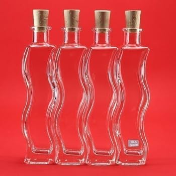 Vitrea – 12 Bottiglie Di Vetro Vuote 200 Ml Con Tappo A Vite Oro, Per Succhi, Liquori, Olio E Salse