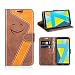 Produktbild Mobesv Smiley Honor 7X Wallet Handyhülle Lederhülle Ledertasche für Honor 7X Tasche Hülle Leder, Dunkel Braun/Hell Braun