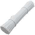 H-Laner 250 Pcs Metallic Twist Cable,Twist Tie,Reusable Fastening 5" Plastic White Twist