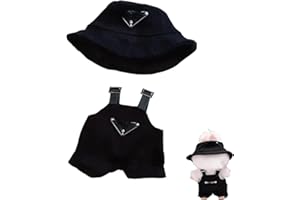 SONKOO Clothes for Doll,Handcrafted Crochet 3-Piece Set for 6.69inch Doll,Clothes for ,Premium Outfit with Accessories, Stylish Clothes for Doll (Black-2)
