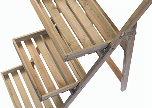Blumentreppen Blumentreppe Kreidetafel Regal Holzregal Leiterregal Schubladenregal Pflanzentreppe Gartenregal (YL15A055) - 5