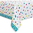 Multicolor Confetti Cake Rectangular Plastic Table Cover (137cm x 213cm) 1 Piece - Perfect for Birthday Parties