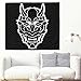 Produktbild Schwarz Oni Masken Große Welle Grafik Wandteppich Japanisch Yokai Seewelle Skizziert Wandbehang Tapisserie Traditionelle Oni Folklore Wanddecke Mandala Mythos Wanddekor Tischdecke
