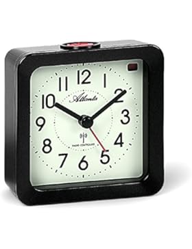 Atlanta Funkwecker Leuchtzifferblatt Ohne Ticken Geräuscharm Snooze Schwarz Analog - 1854-4