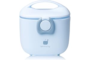 Termichy Boîte Doseuse à Poudre de Lait, Doseur de lait Bebe avec Scoop et Poignée de Transport pour le Voyage, 250G (bleu)