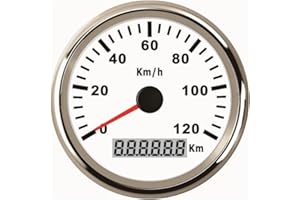 ELING Compteur kilométrique 120KM/H pour Auto Marine UTV 85mm 12V/24V avec rétro-éclairage