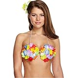 LADIES HAWAIIAN BRA STRAW LEI HOLIDAY FANCY SUMMER CARNIVAL LUAU HULA BOOBTUBE[Multi Colour ,One Size Adjuable Stape]