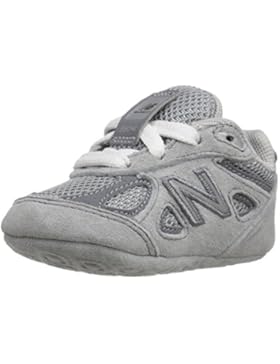 NEW BALANCE - Grauer Schuh für die Wiege mit Schnürsenkel, aus Wildleder und Synthetik, seitlich ein Logo und...