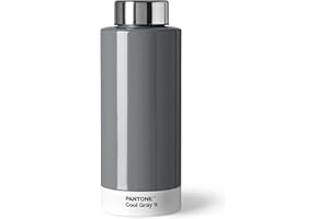COPENHAGEN DESIGN PANTONE Botella de agua de doble pared de acero inoxidable con función térmica a prueba de fugas, 500 ml, color gris frío 009