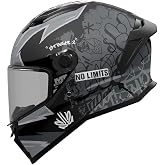 MT Helmets Stinger 2 Sports Full Face Motorcycle Helmet with Anti-Fog Visor, Pinlock Compatible, Full Vision Sun Visor, Washa