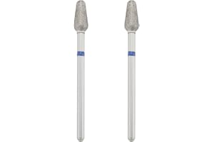 eMagTech 2pcs Brocas para Uñas de Estilo Puntiagudo para Manicura Rusa de 2,3 Mm X 44 Mm Compatible con Taladros Eléctricos para Uñas Lima de Aleación Profesional para Cutículas