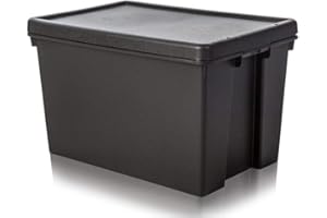 Wham 3 x Bam Heavy Duty pudełko z recyklingu – 62 l z pokrywką – 59,5 x 40 x 37 cm – czarne