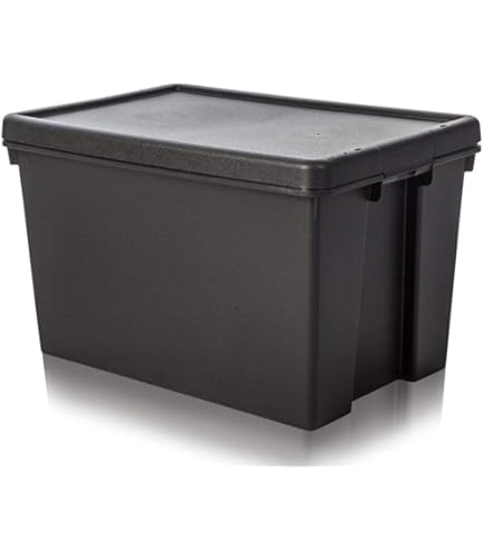 Cassa Plastica 75L Masterbox Sundis - Impilabile, Grigio Antracite, Per Garage E Officina